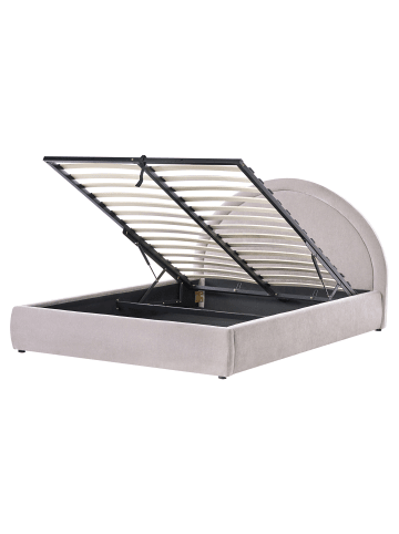 Beliani Doppelbett MOUZON in Beige/Grau - (W) 176 x (H) 108 x (L) 219 cm