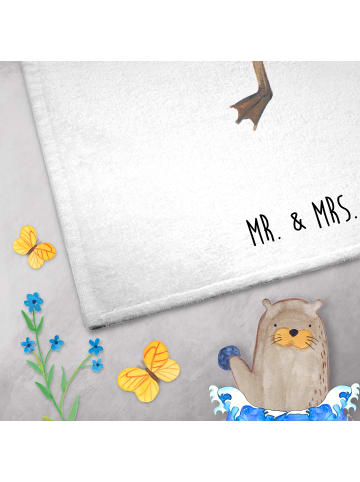 Mr. & Mrs. Panda Gästehandtücher Flamingo Classic ohne Spruch in Weiß