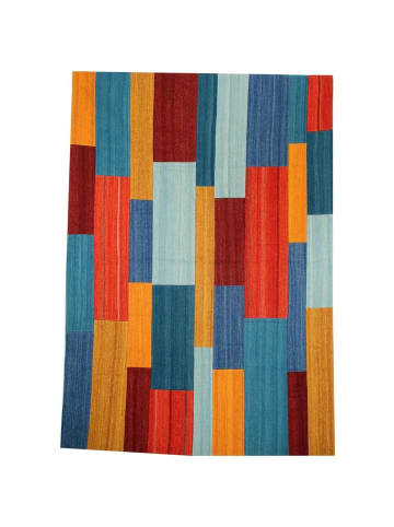 Kayoom Kurzflor Teppich Radical 330 in rot - multi - rechteckig