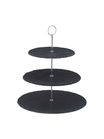 relaxdays Etagere in Anthrazit - (H)34 x Ø 30 cm