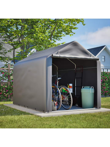 ABRIHOME Fahrradgarage in Grau 160x220x165 cm mit Rolltor Wasserdicht
