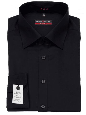MARVELIS Body Fit Businesshemd in schwarz