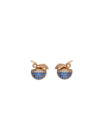 faina Women Stud Earrings in Rose Gold Navy