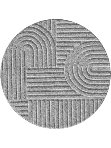 KADIMA DESIGN Teppich 3D Waschbar Skandinavischer Boho RIGI Strapazierfähig in Silber