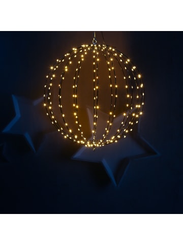 MARELIDA LED Leuchtkugel Drahtkugel faltbar 8 Modi Timer D: 38cm schwarz