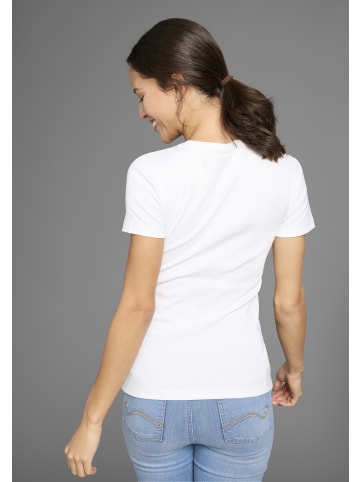 Kangaroos Kurzarmshirt in weiß - gelb