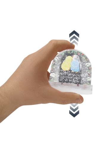 Mr. & Mrs. Panda Weihnachts Schneekugel Wellensittich Liebe mit ... in Kreidetafel