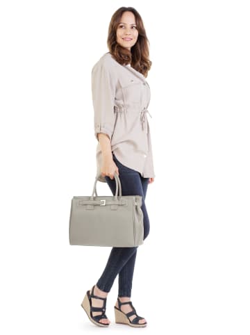 Cluty Handtasche echt Leder in grau
