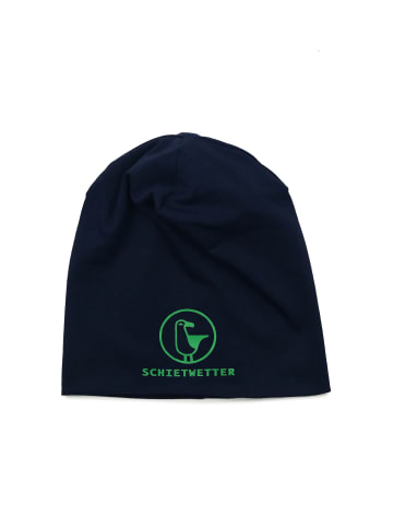 SCHIETWETTER Beanie für Kids mit Print Möwe in navy-neongrün