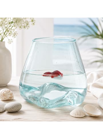 MARELIDA Teichdeko Fisch für Aquarium schwimmend Porzellan L: 7cm in rot