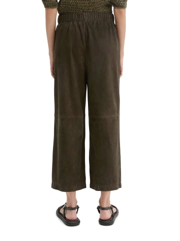 Marc O'Polo Lederhose im Culotte-Stil relaxed in Mossy Earth