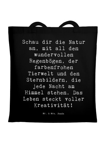 Mr. & Mrs. Panda Tote Bag Spruch Kreativität im Leben mit Spruch in Schwarz