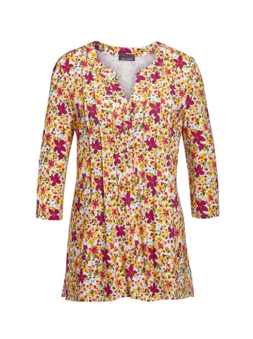 GOLDNER Figurschmeichelndes Drucktunika-Shirt in bunt / geblümt