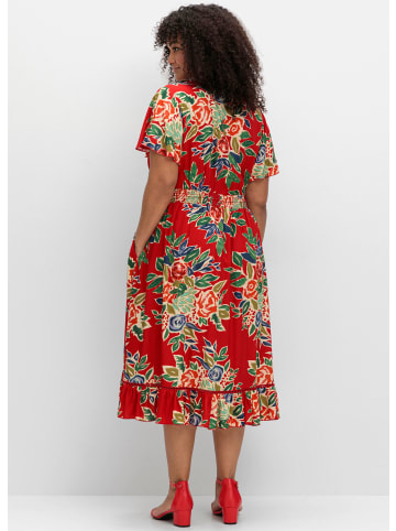 sheego by Joe Browns Blumenkleid in rot-gemustert