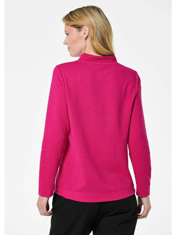 GOLDNER Sweatshirt Langarm Viskose-Pullover, Stehbund in beere