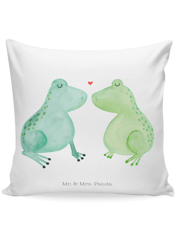 Mr. & Mrs. Panda Deko Kissen Frosch Liebe ohne Spruch in Weiß