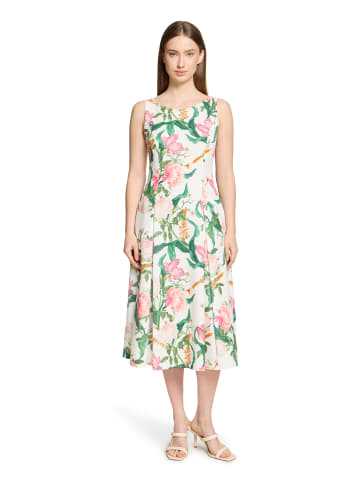 Vera Mont Blumenkleid mit Kellerfalten in Cream/Rosé