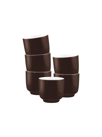 6er Set Cappuccinotassen Sento Home Pure Colors in Chocolate Brown 300 ml