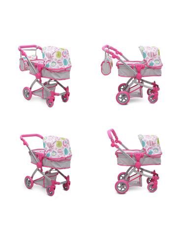 Moni Puppenwagen pink Rose 9651B in rosa