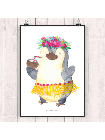 Mr. & Mrs. Panda Plakat Pinguin Kokosnuss ohne Spruch in Weiß