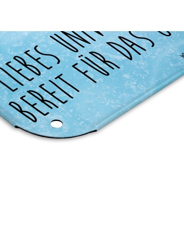 Mr. & Mrs. Panda tafel Pinguin Blumen mit Spruch in Eisblau