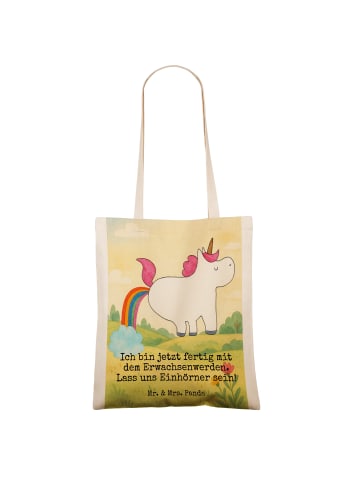 Mr. & Mrs. Panda Stoffbeutel Einhorn Pupsen Design mit Spruch in Weiß