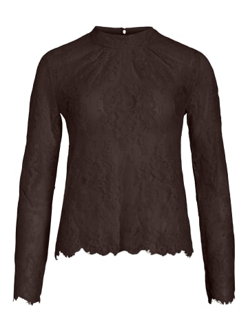 Vila VICARRIE L/S LACE TOP in Coffee Bean