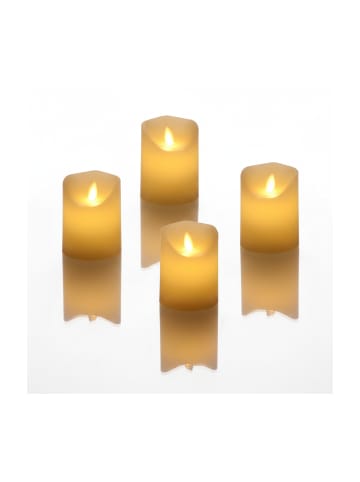 relaxdays 4 x LED Kerzen in Creme