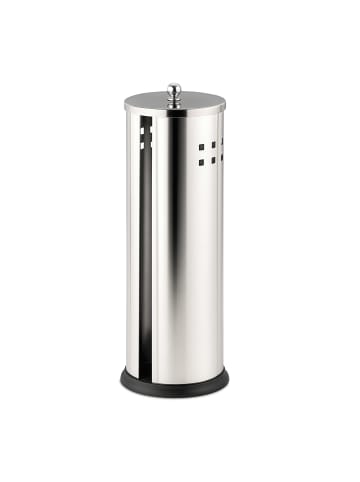 relaxdays Toilettenpapier Aufbewahrung in Silber - (H)37 x Ø 14,5 cm
