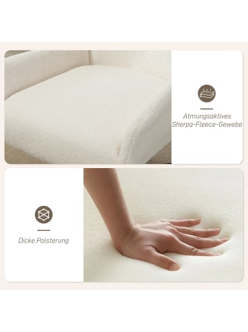 HOMCOM Sessel-86,5L x 74B x 102H cm-Cremeweiß