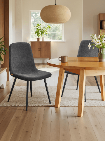VASAGLE 2er-Set: Esszimmerstuhl Island in Schiefergrau - (B)55 x (H)85.5 x (T)43.5 cm