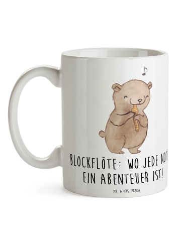 Mr. & Mrs. Panda Keramtiktasse Abenteuer Blockflöte mit Spruch in Weiß
