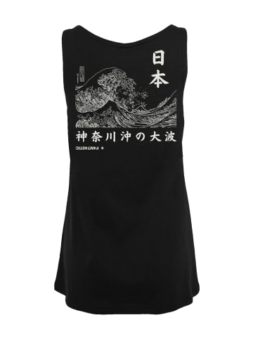 F4NT4STIC Ladies Tanktop Kanagawa Welle in schwarz