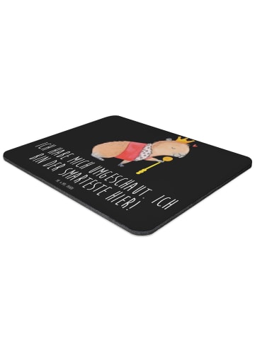 Mr. & Mrs. Panda Mouse Pad Capybara König mit Spruch in Schwarz