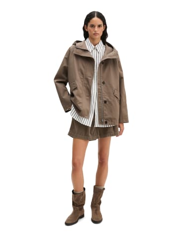 Marc O'Polo Cape-Jacke mit Kapuze relaxed garment-dyed in Stone Taupe