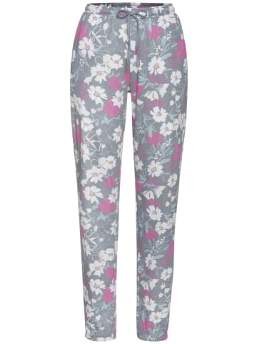 VIVANCE DREAMS Pyjamahose in grau-rosa-geblümt