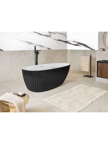 Beliani Freistehende Badewannen TEFE in Schwarz/Weiß - (W) 78 x (H) 58 x (L) 170 cm