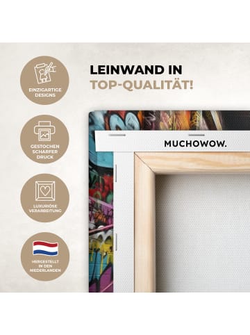 MuchoWow Leinwand bilder Bunte Treppe (BxH)