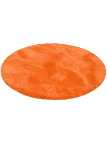 Pergamon Luxus Super Soft Hochflor Teppich Silky Rund in Orange