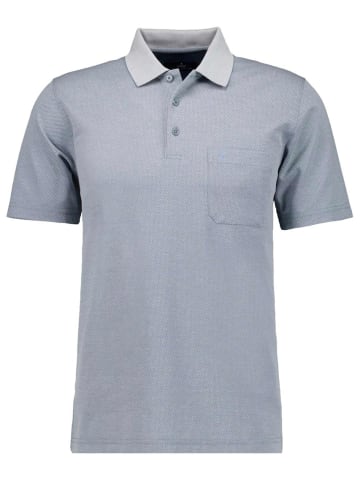 Ragman Softknit-Polo Fischernetz in Blau
