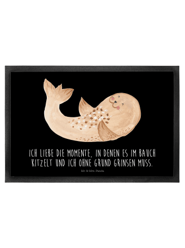 Mr. & Mrs. Panda Türvorleger Robbe Liegen mit Spruch in Schwarz