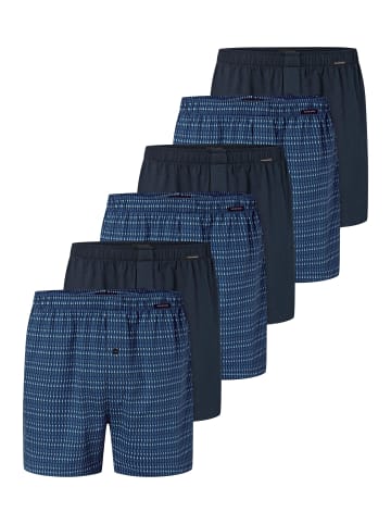 Schiesser Boxershorts Single Jersey in Blau / dunkelblau