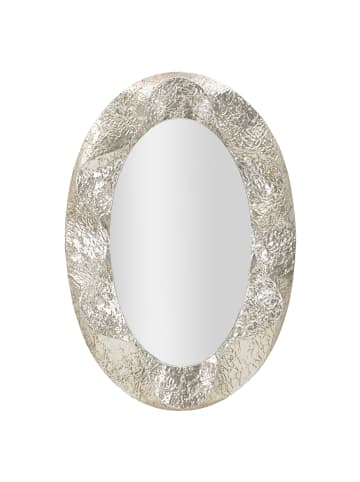 Mauro Ferretti Silberner Metall-Wandspiegel, 87,5 x 6,5 x 128 cm