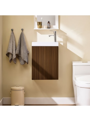 SoBuy Waschtischunterschrank in Dunkelbraun - (W) 22 x (H) 56 x (L) 40 cm