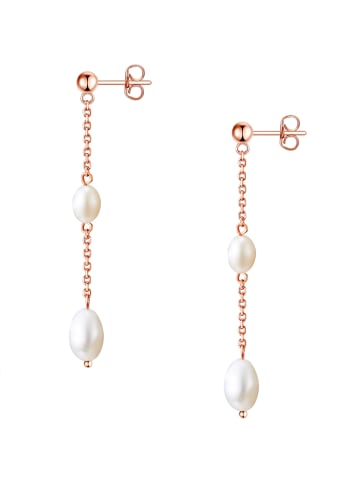 Valero Pearls Ohrhänger aus Edelstahl mit Süßwasser-Zuchtperle in roségold
