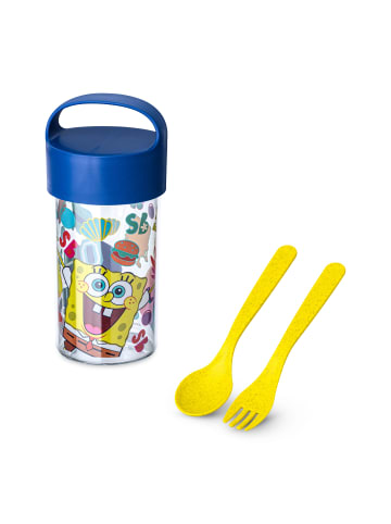 koziol BUDDY SNACK 0,5 SPONGEBOB SQUAREPANTS - Snackpot / Trinkflasche 500ml + Besteck
