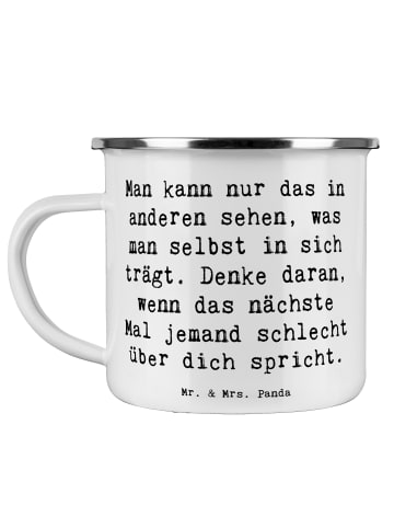 Mr. & Mrs. Panda Emaille Becher Spruch Mobbing bewältigen Spiege... in Weiß