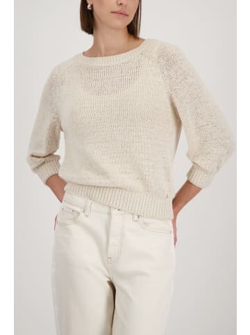monari Pullover mit U-Boot-Ausschnitt und ¾-Ärmeln in Champagne Beige