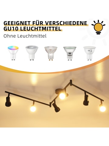 ZMH Deckenleuchte in Schwarz 6-flammige GU10 Modern Metall Flurlampe