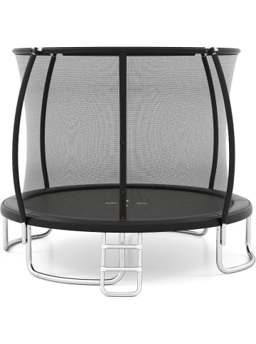 COSTWAY Ø366 cm Trampolin Outdoor mit Leiter in Schwarz